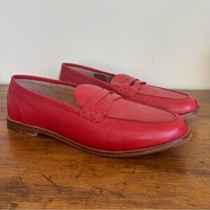 J.Crew Ryan Poppy Red Leather Penny Loafer